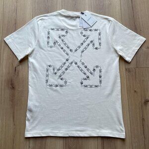 Medium Off-White Men's White T-Shirt Relaxed Fit